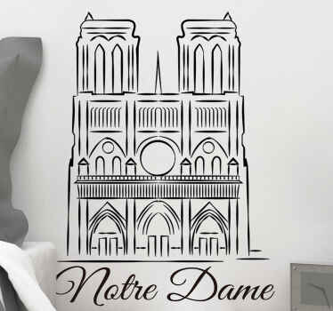 Vinilo pared catedral notre dame - TenVinilo