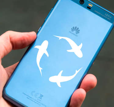 Wandtattoo Tier Weiße Haie Huawei - TenStickers