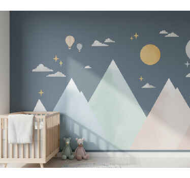 Vinilo infantil montañas de pastel - TenVinilo