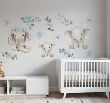 Vinilo infantil elefantitos adorables - TenVinilo
