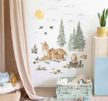 Vinilo infantil una vida tranquila en el bosque - TenVinilo
