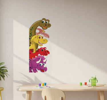 Illustration sticker the friendly five dinosaurs - TenStickers