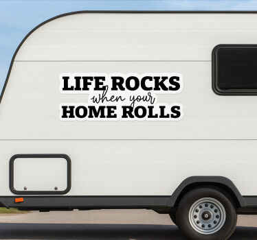Sticker camping car la vie est belle en roulant - TenStickers