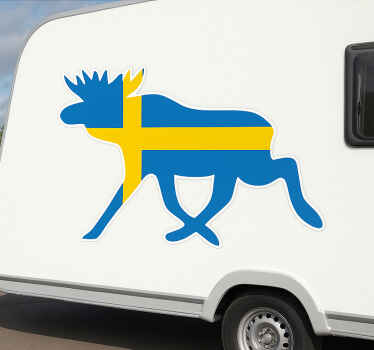 Dekal husvagn sveriges flagga - Tenstickers