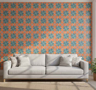 Adesivo per piastrelle design mosaico stella - TenStickers
