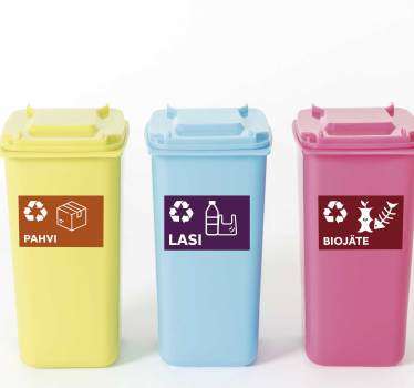 Useita kierrätysvinyylimerkkejä - Tenstickers