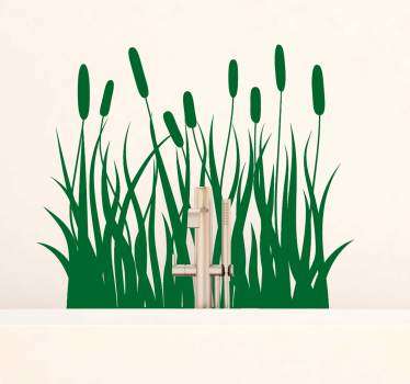 Sticker Salle de Bain Roseaux monocolorés - TenStickers