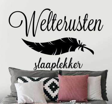 Muurstickers slaapkamer Weltrusten slaaplekker - TenStickers
