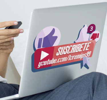 Vinilo para negocio suscríbete youtube - TenVinilo