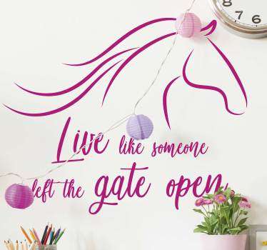 Horse Gate motivational wall decal - TenStickers