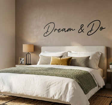 Sticker mural chambre écriture cursive inspirante - TenStickers