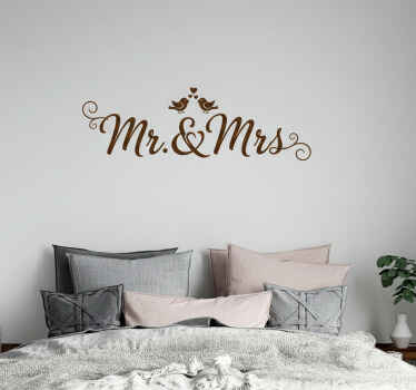 Sticker mural chambre romantique monsieur et madame - TenStickers