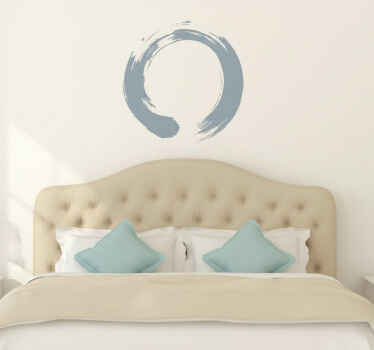 Sticker mural chambre cercle de pinceau zen minimaliste - TenStickers