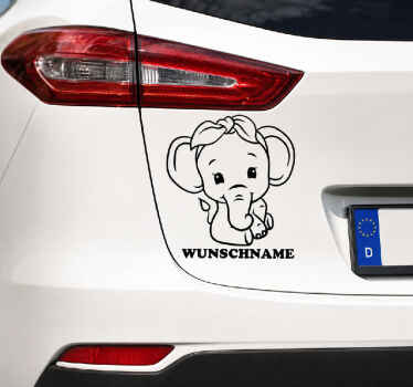 Autoaufkleber kleiner elefant namenscharakter - TenStickers