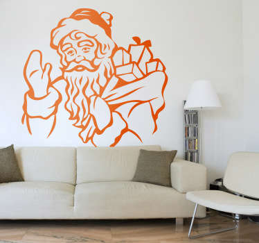 Sticker Père Noël cadeaux - TenStickers