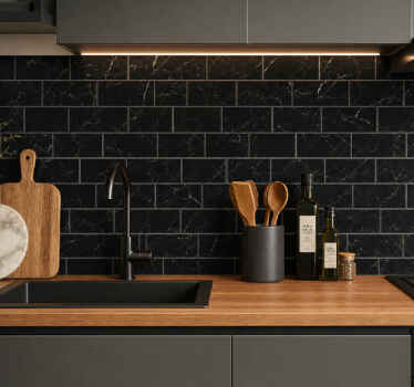 Tile sticker subtle black marble effect - TenStickers