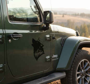 Car sticker cool wolf silhouette - TenStickers