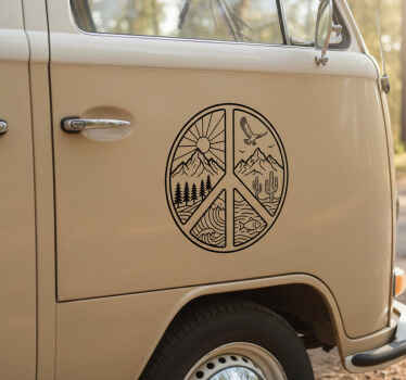 Adesivo per auto design simbolo della pace - TenStickers