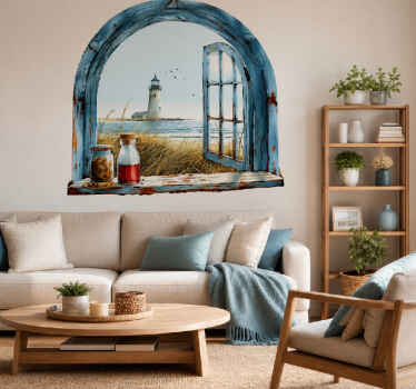 Vinilo 3d arco paisajístico marino - TenVinilo