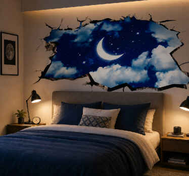 Visual effects wall sticker cracked surface night sky - TenStickers