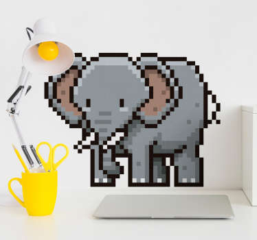 Pixelated Elephant Figure animal wall decor - TenStickers