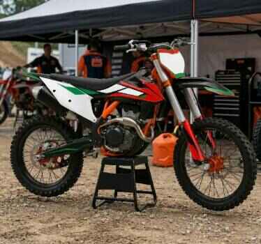 Motocross grafikk ktm sx 450 rød og grønn - Tenstickers