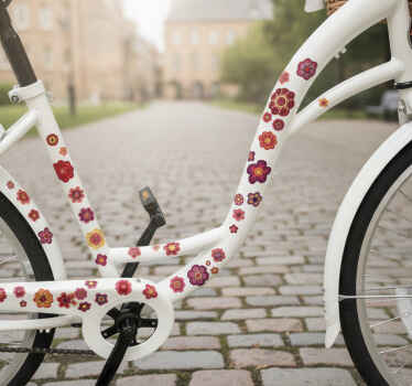 Nalepky na bicykel s farebným kvetinovým vzorom - Tenstickers