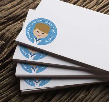 Pegatina pequeña mi primera comunión para niño - TenVinilo