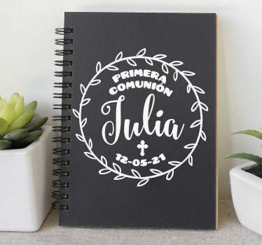 Vinilo frase primera comunion con nombre - TenVinilo