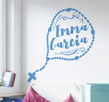 Vinilo pared rosario con nombre - TenVinilo