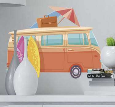 Sticker surf van vacances d'été - TenStickers