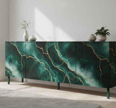 Vinilo para mueble lámina de mármol verde oscuro - TenVinilo