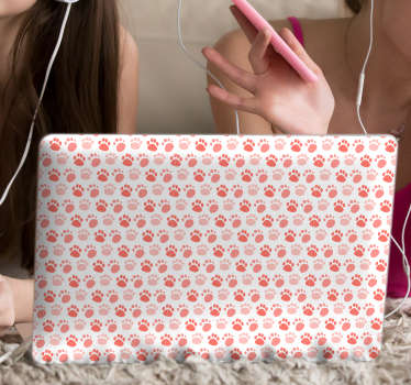 Vinilo para portátiles patrón huellas perro - TenVinilo