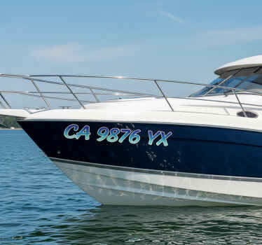 Decal numbers for boats white and blue number - TenStickers