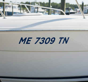 Decal numbers for boats simple blue number - TenStickers