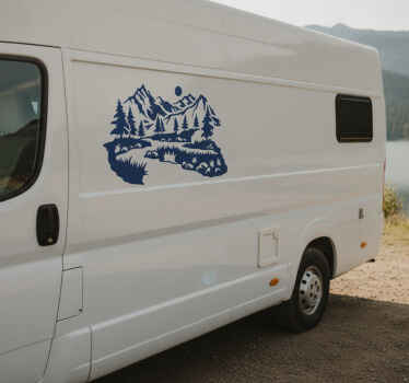 Sticker camion paysage bleu - TenStickers