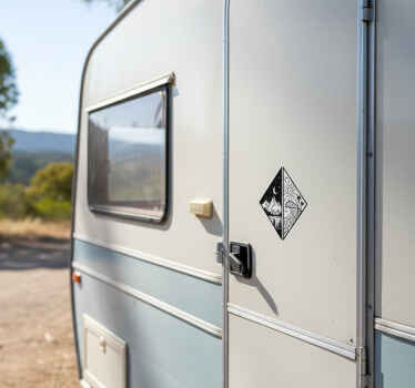 Campervan decal day and night mountain design - TenStickers