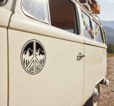 Campervan decal mountain hippie sign - TenStickers