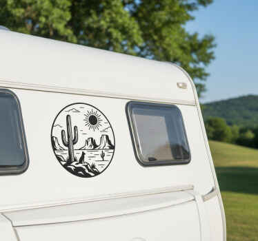 Desert design campervan decal - TenStickers