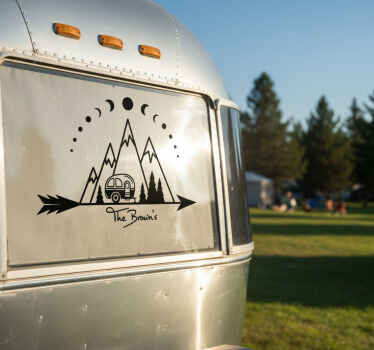 Campervan decal mountain personal decal - TenStickers
