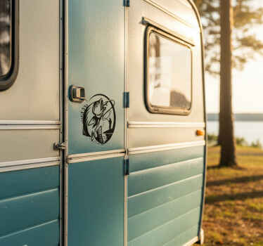 Campervan decal with fishing design - TenStickers