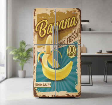 Folie kühlschrank retro bananen werbung - TenStickers
