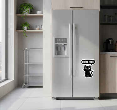 Fridge sticker for the hungry cat's dinner question - TenStickers