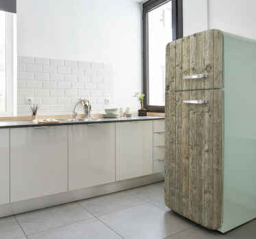 Fridge sticker rustic wood texture design - TenStickers