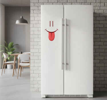Fridge sticker hungry face tongue - TenStickers