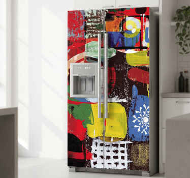 Fridge sticker abstract colorful graffiti art - TenStickers