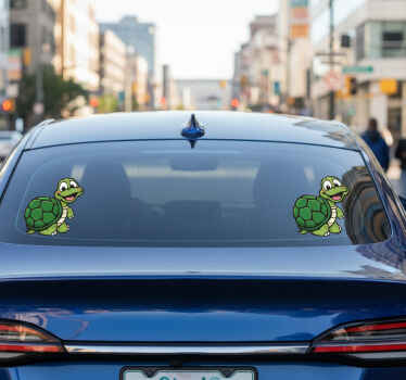 Samolepka na auto přátelská kreslená želva - TenStickers