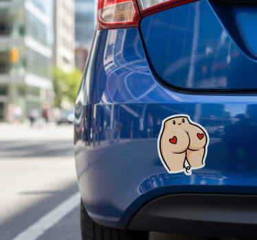 Samolepka na auto vtipný nahý zadek - TenStickers