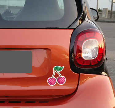 Samolepka na auto roztomilé třešně s puntíky - TenStickers