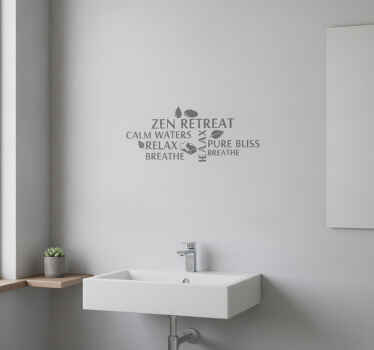 Sticker salle de bain texte de relaxation zen - TenStickers